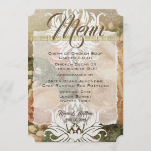 Millennial Pink Rose Gold Photo Wedding Menu