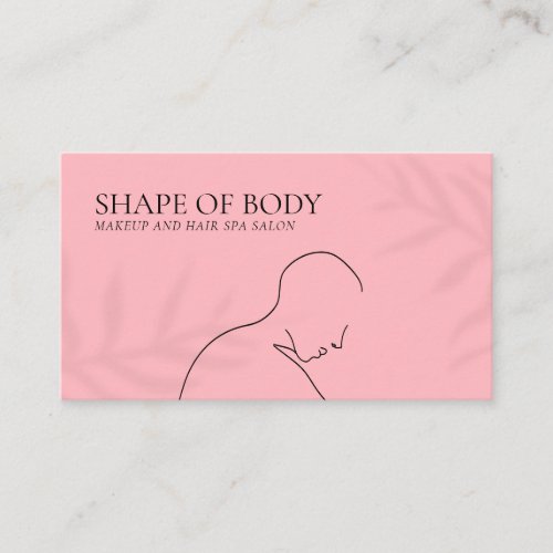 Millennial Pink Shade of Flowers Bald Woman Business Card