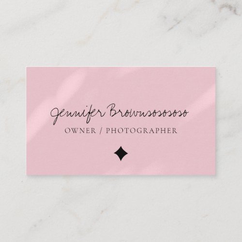 Millennial Pink Simple Lens Photographer Business Card