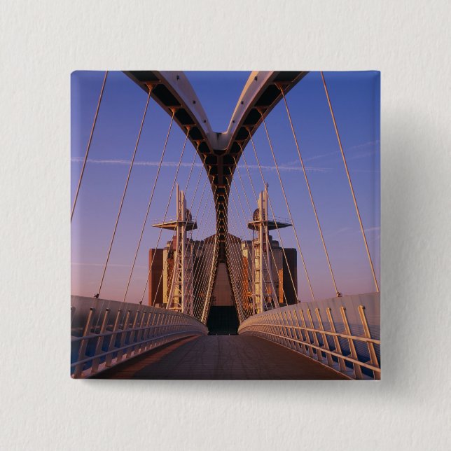 Millennium Bridge, Lowry Centre, Salford Pinback Button (Front)