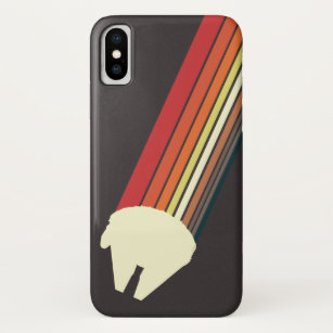 Millennium Falcon Retro Rainbow Graphic iPhone X Case