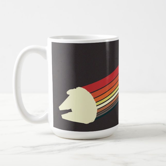Millennium Falcon Retro Rainbow Graphic Coffee Mug (Left)