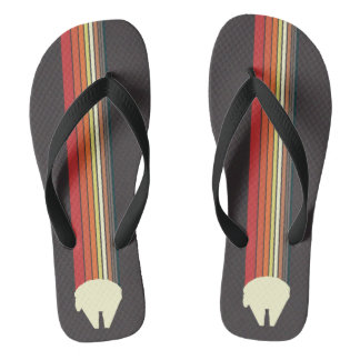Millennium Falcon Retro Rainbow Graphic Flip Flops