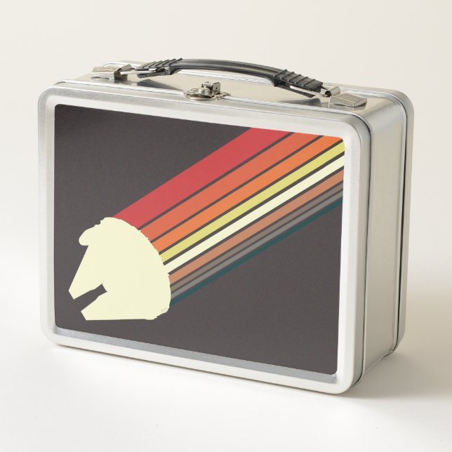 Millennium Falcon Retro Rainbow Graphic Metal Lunch Box (Front)
