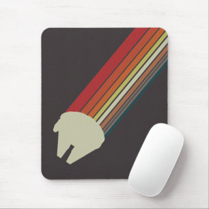 Millennium Falcon Retro Rainbow Graphic Mouse Pad
