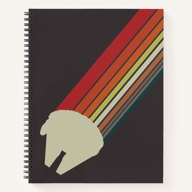Millennium Falcon Retro Rainbow Graphic Notebook (Front)