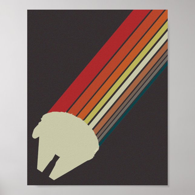 Millennium Falcon Retro Rainbow Graphic Poster (Front)