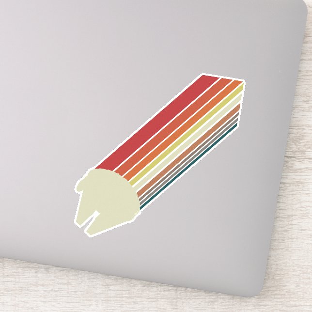 Millennium Falcon Retro Rainbow Graphic Sticker (Detail)