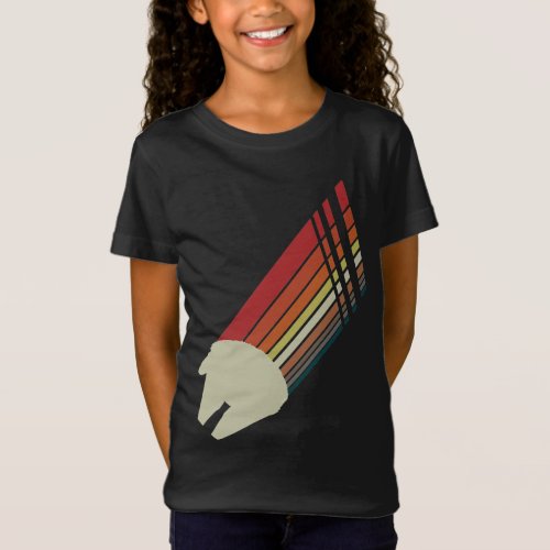 Millennium Falcon Retro Rainbow Graphic T_Shirt