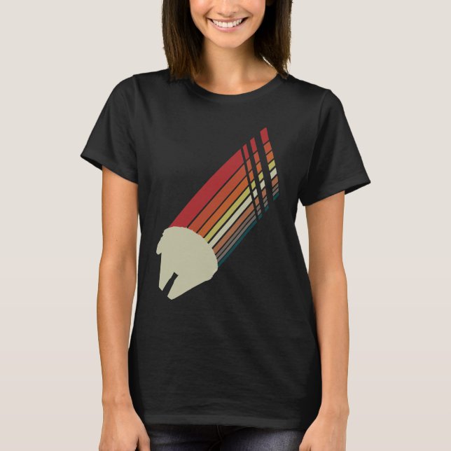 Millennium Falcon Retro Rainbow Graphic T-Shirt (Front)
