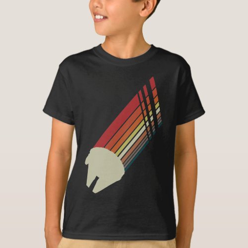 Millennium Falcon Retro Rainbow Graphic T_Shirt