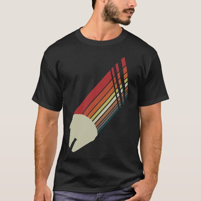 Millennium Falcon Retro Rainbow Graphic T-Shirt (Front)