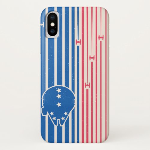 Millennium Falcon  TIE_Fighters Striped Flag iPhone X Case