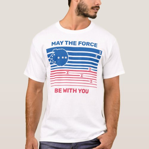 Millennium Falcon  TIE_Fighters Striped Flag T_Shirt