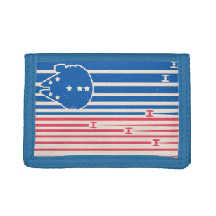 Millennium Falcon & TIE-Fighters Striped Flag Trifold Wallet