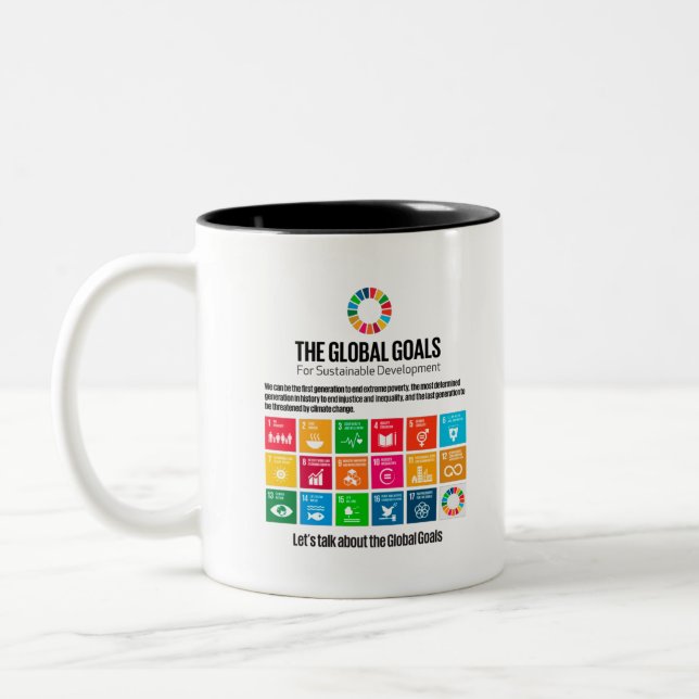 Millennium Global Goals Agenda 2030 Two-Tone Coffee Mug (Left)