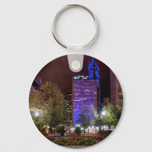 Millennium Park Spring Season Night Keychain
