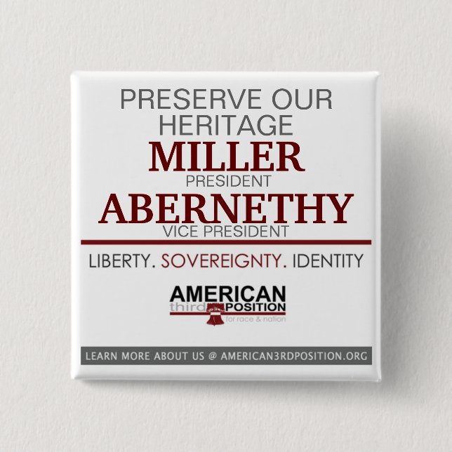 Miller/Abernethy 2012 Pinback Button (Front)