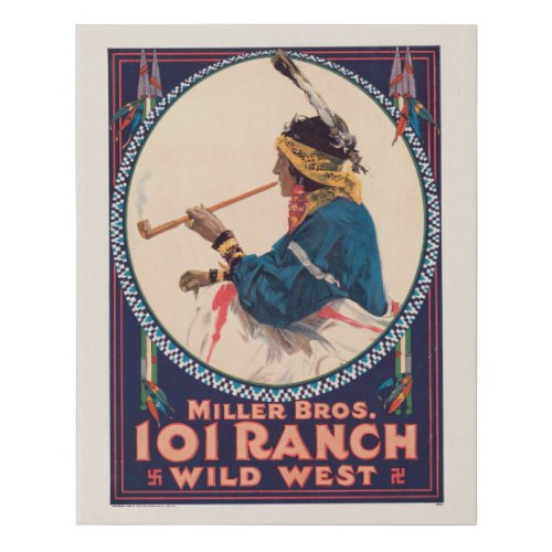 Miller Bros 101 Ranch Wild West Circus Poster Faux Canvas Print