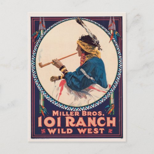 Miller Bros 101 Ranch Wild West Circus Poster Postcard