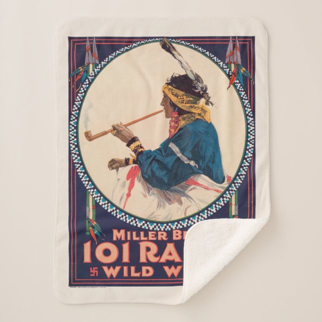 Miller Bros. 101 Ranch, Wild West Circus Poster Sherpa Blanket (Front)