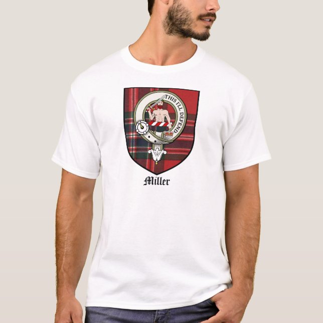 Miller Clan Crest Badge Tartan T-Shirt (Front)