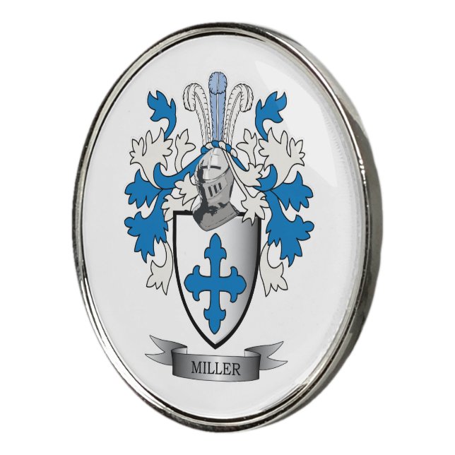 Miller Family Crest Coat of Arms Golf Ball Marker (3/4)