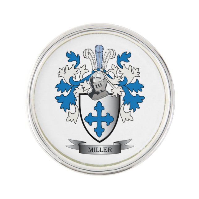 Miller Family Crest Coat of Arms Lapel Pin (Front)