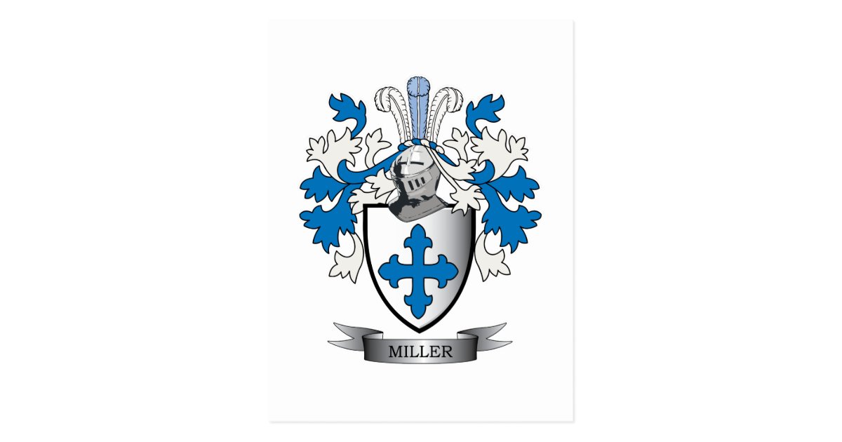 Miller Family Crest Coat of Arms Postcard | Zazzle.com