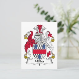 Miller Family Crest Postcard Zazzle Miller Family Crest Postcard Zazzle