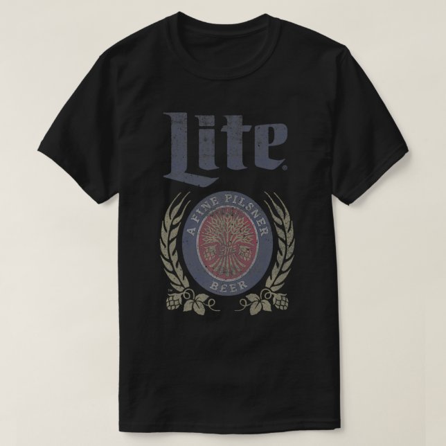 Miller Lite Worn Vintage Beer Logo Premium  T-Shirt (Design Front)