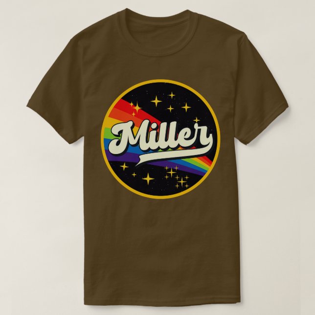 Miller Rainbow In Space Vintage Style T-Shirt (Design Front)