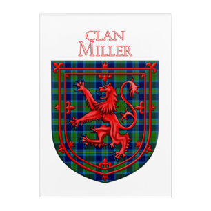 Miller Tartan Scottish Plaid Lion Rampant Acrylic Print