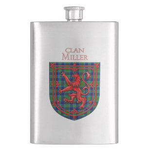 Miller Tartan Scottish Plaid Lion Rampant Flask