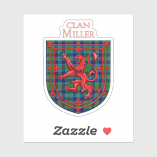 Miller Tartan Scottish Plaid Lion Rampant Sticker