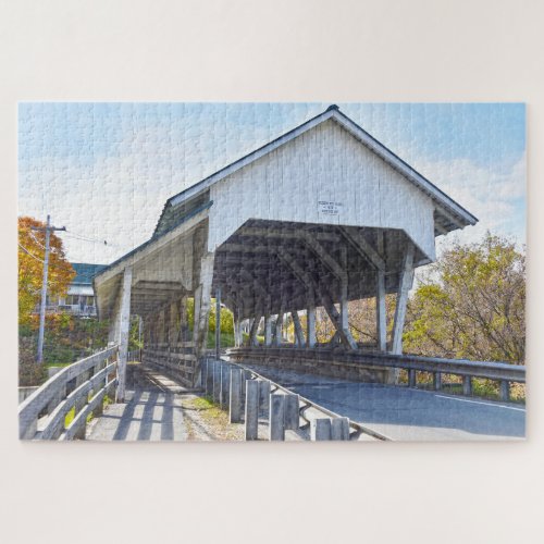 Miller's Run Covered Bridge, Lyndon, Vermont Jigsaw Puzzle