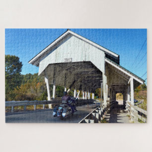 Miller's Run Covered Bridge, Lyndon, Vermont Jigsaw Puzzle
