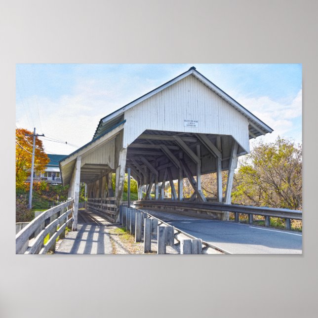 Miller's Run Covered Bridge, Lyndon, Vermont Poster (Front)