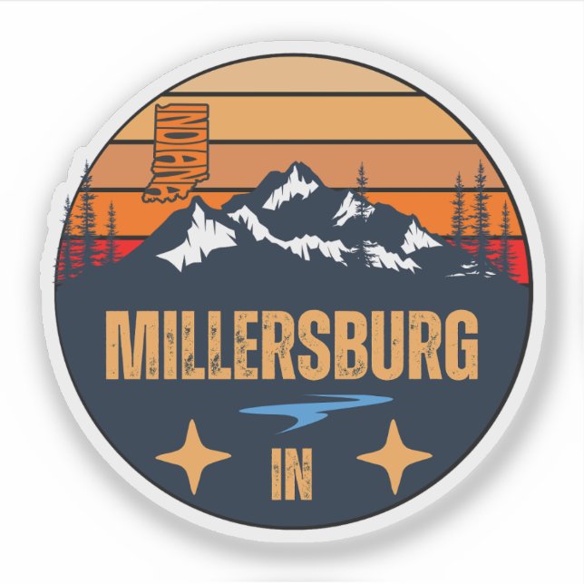 Millersburg, Indiana Sticker (Front)