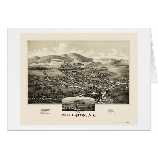 Millerton With Irondale, NY Panoramic Map - 1887 Cards (Front Horizontal)