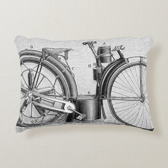 Millet Motorcycle, 1895 Decorative Pillow (Front)