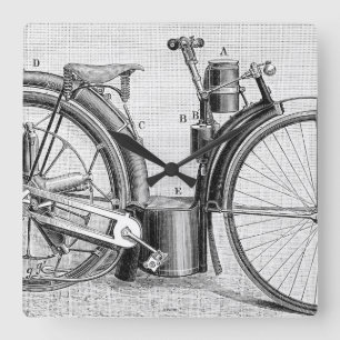 Millet Motorcycle, 1895 Square Wall Clock