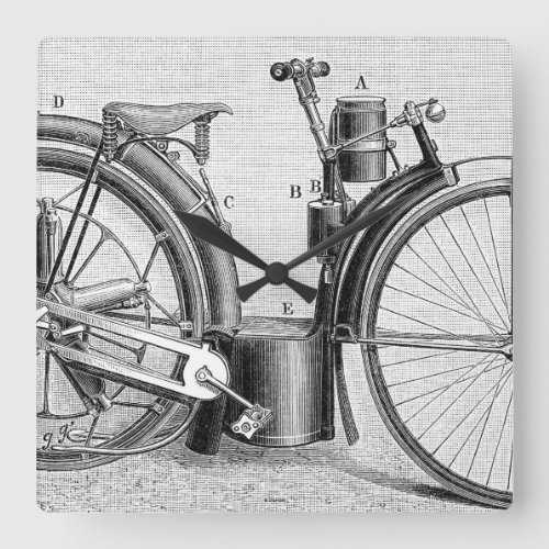 Millet Motorcycle 1895 Square Wall Clock