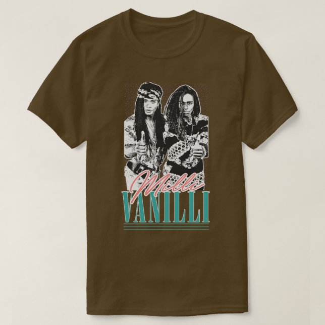 Milli Vanilli Vintage Style 90s Aesthetic Design T-Shirt (Design Front)