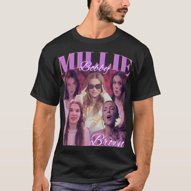 Millie Bobby Brown Aesthetic Collage  T-Shirt (Front)