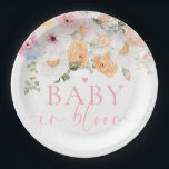 Millie Floral Baby In Bloom Baby Shower Paper Plates<br><div class="desc">This baby shower paper plates feature a soft watercolor spring floral design. The script heading is an image that cannot be edited. All of the other text is fully editable. For more advanced customization of this design,  simply select the "Customize It" button above.</div>