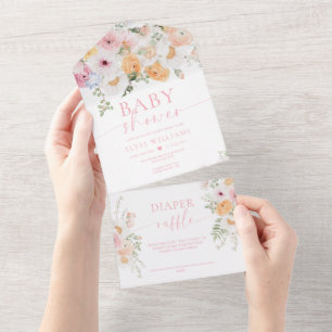 Millie Floral Baby Shower All In One Invitation