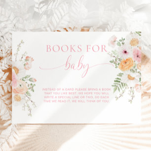 Millie Floral Baby Shower Books For Baby Request Enclosure Card