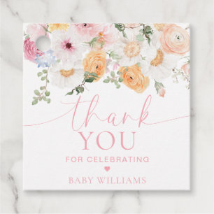 Millie Floral Baby Shower Thank You Favor Tags