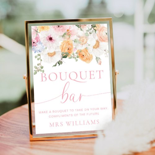 Millie Floral Bouquet Bar Sign